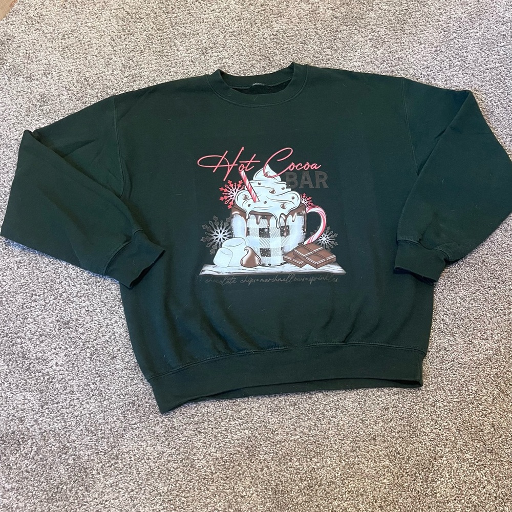 Custom Printed Winter/Holiday Crewneck Sweatshirt: Size M